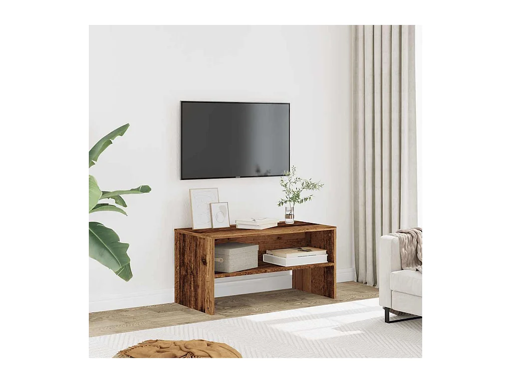 Tv-meubel 80x40x40 cm bewerkt hout oud houtkleurig