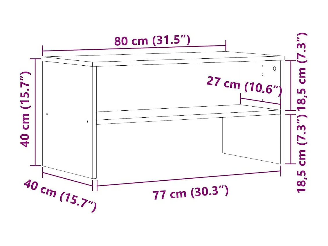 Meuble TV vieux bois 80x40x40 cm bois d'ingénierie
