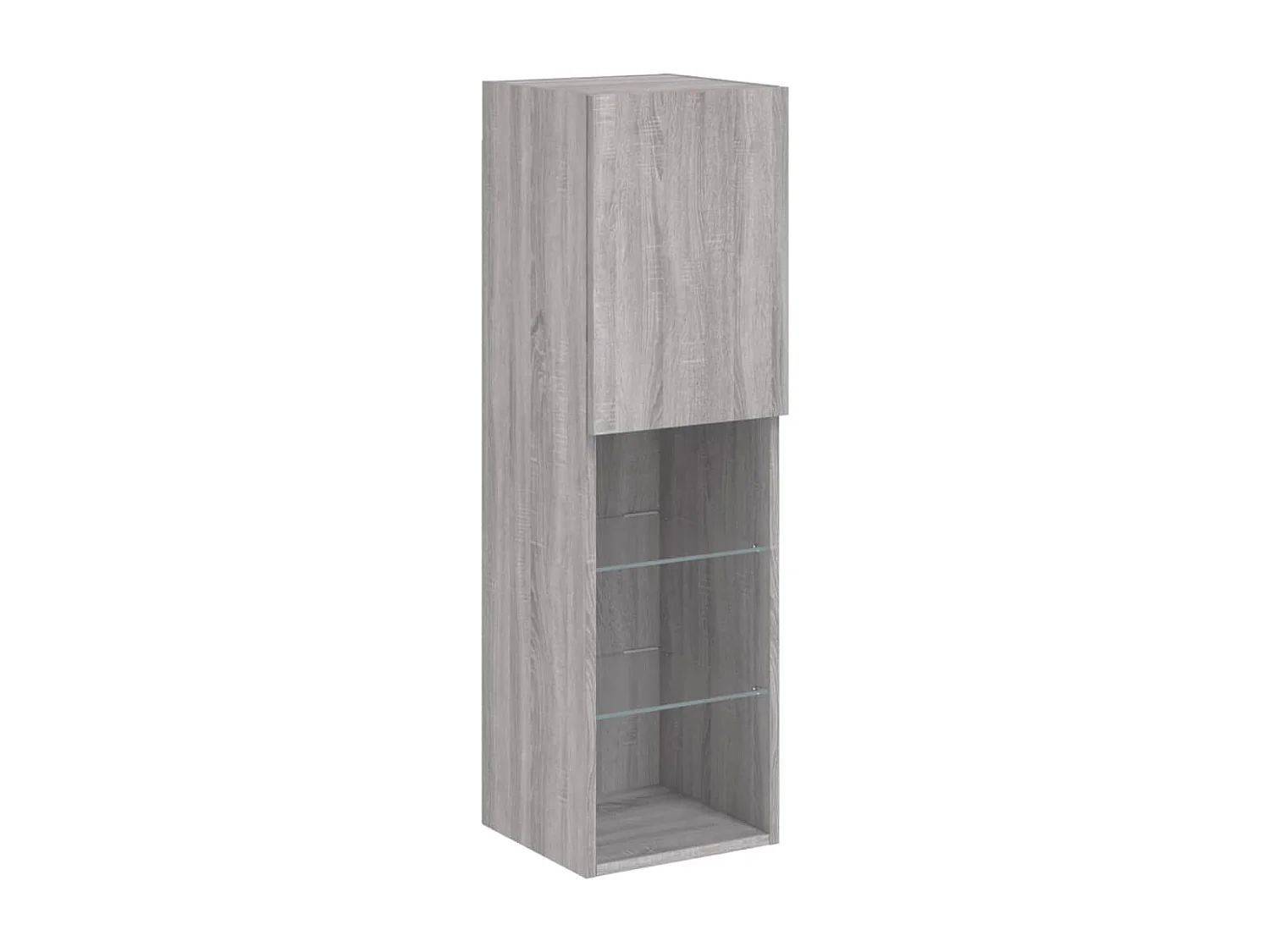 Muebles TV pared con LED 4 pzas madera ingeniería gris Sonoma