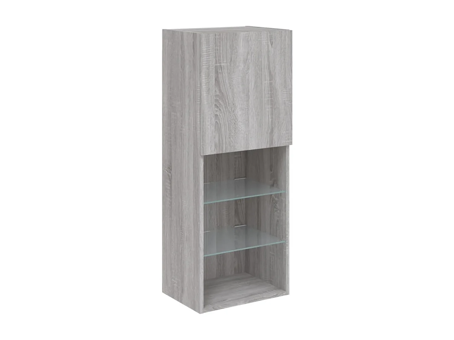 Muebles TV pared con LED 4 pzas madera ingeniería gris Sonoma