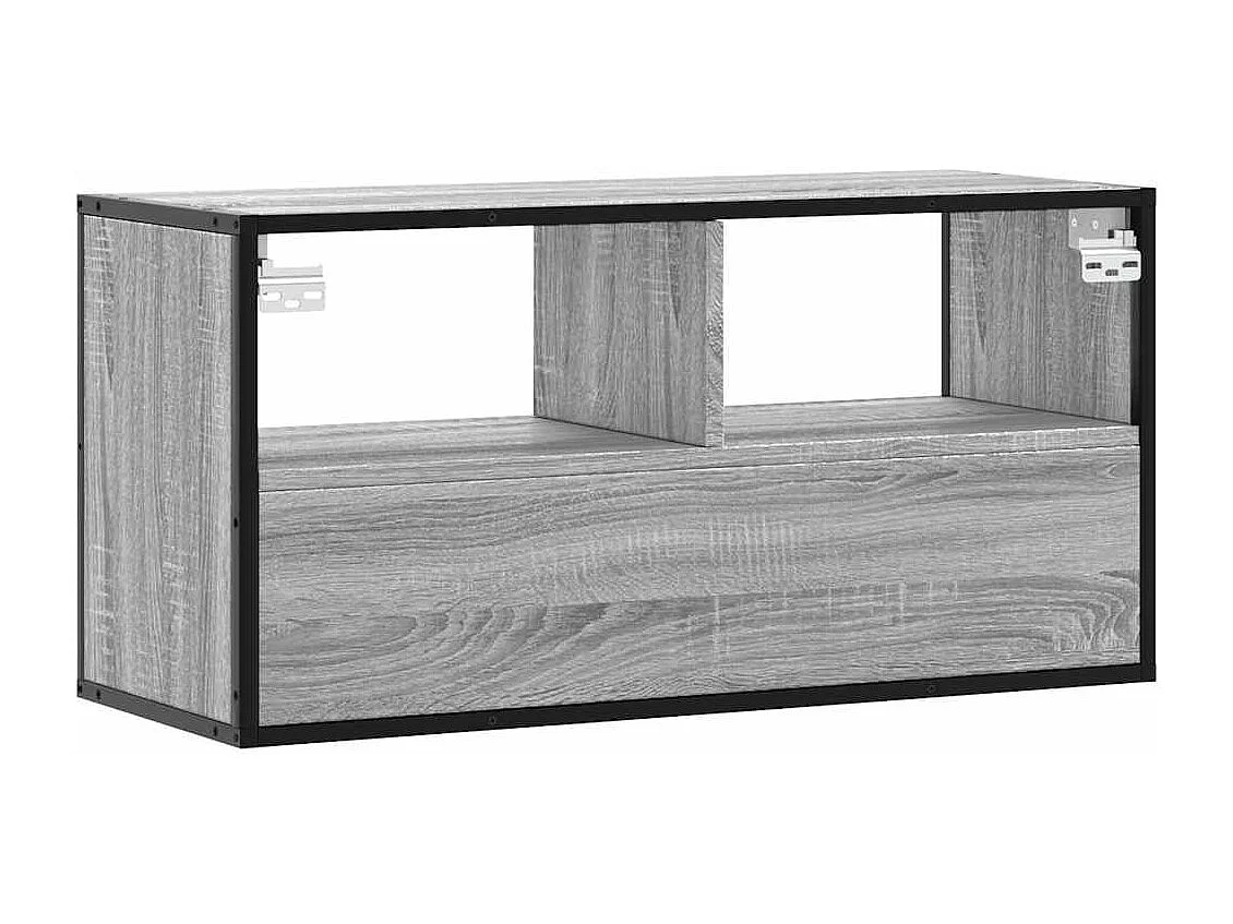 TV-Schrank Grau Sonoma 80x31x39,5 cm Holzwerkstoff und Metall
