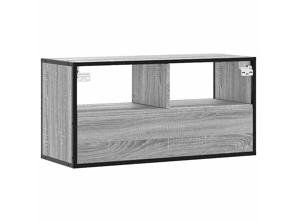 Mobile TV Grigio Sonoma 80x31x39,5 cm Legno Multistrato Metallo