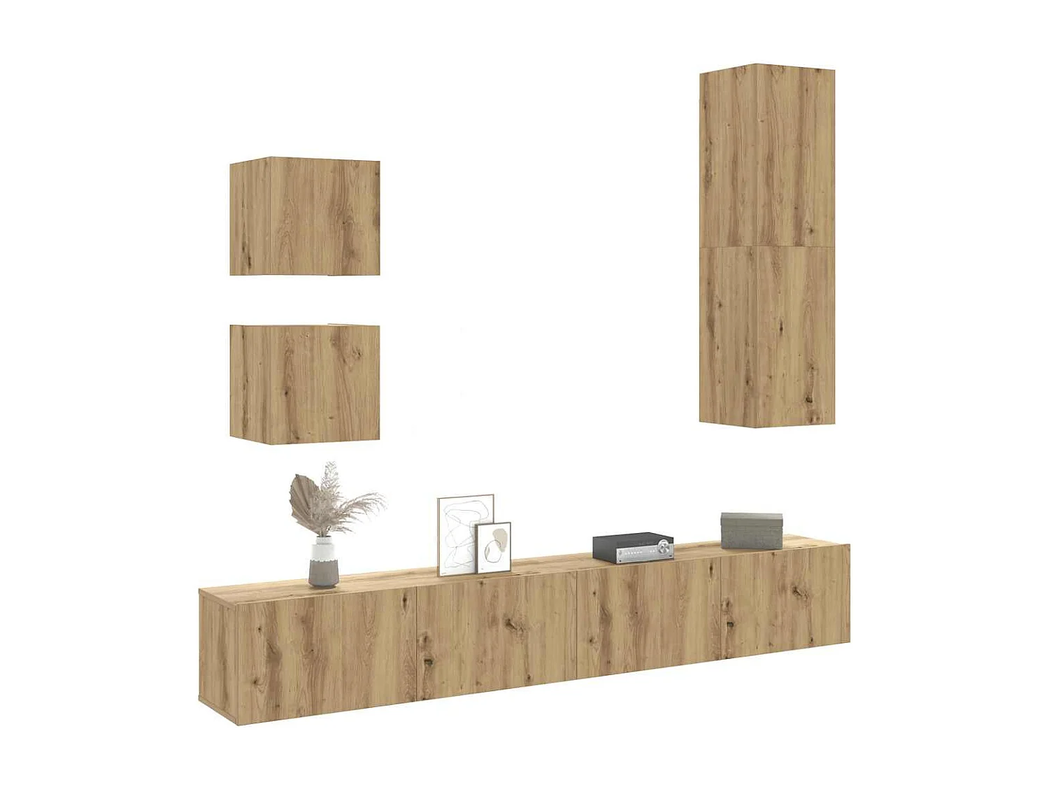 Ensemble de meuble TV mural 5 pcs chêne artisanal