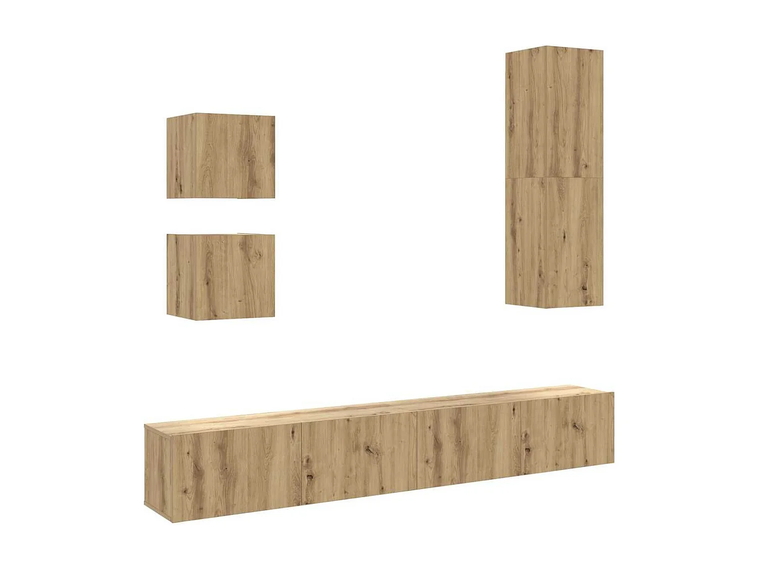 Ensemble de meuble TV mural 5 pcs chêne artisanal