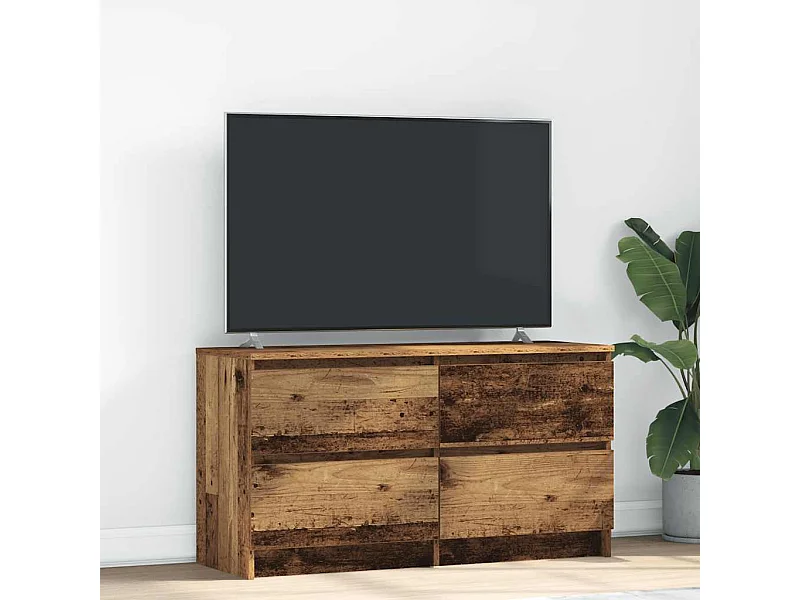 Tv-meubel 100x35x54 cm bewerkt hout oud houtkleurig