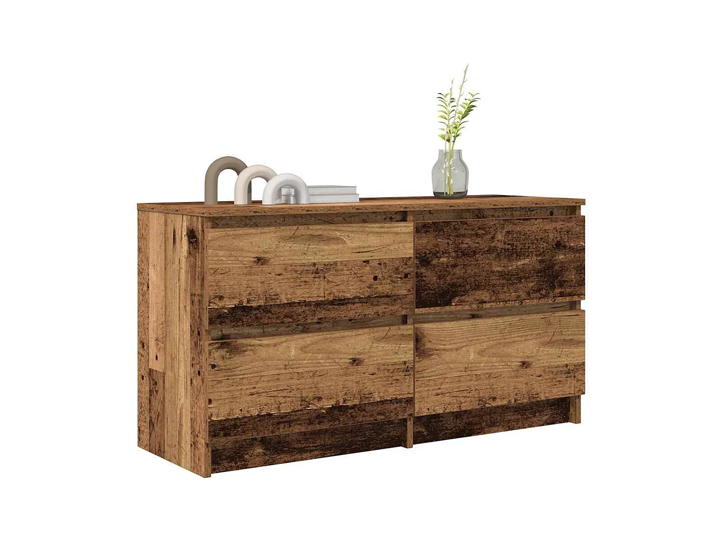 Tv-meubel 100x35x54 cm bewerkt hout oud houtkleurig