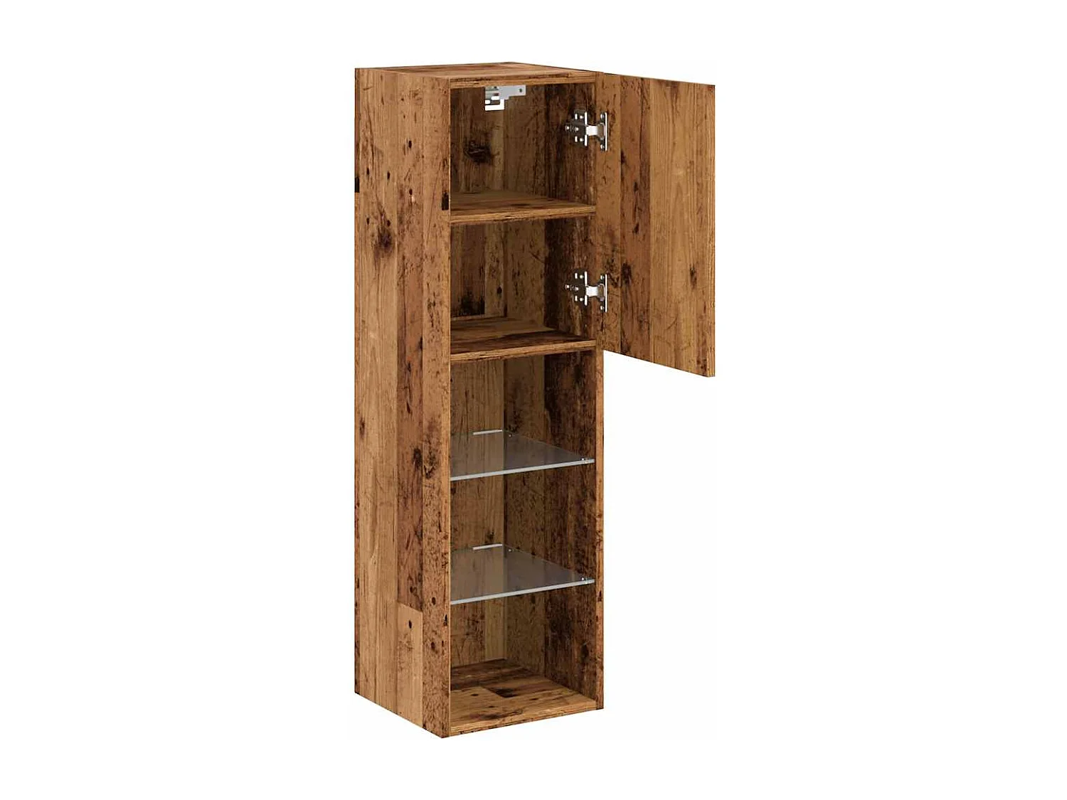 Meubles TV avec lumières LED 2 pcs vieux bois 30,5x30x102 cm