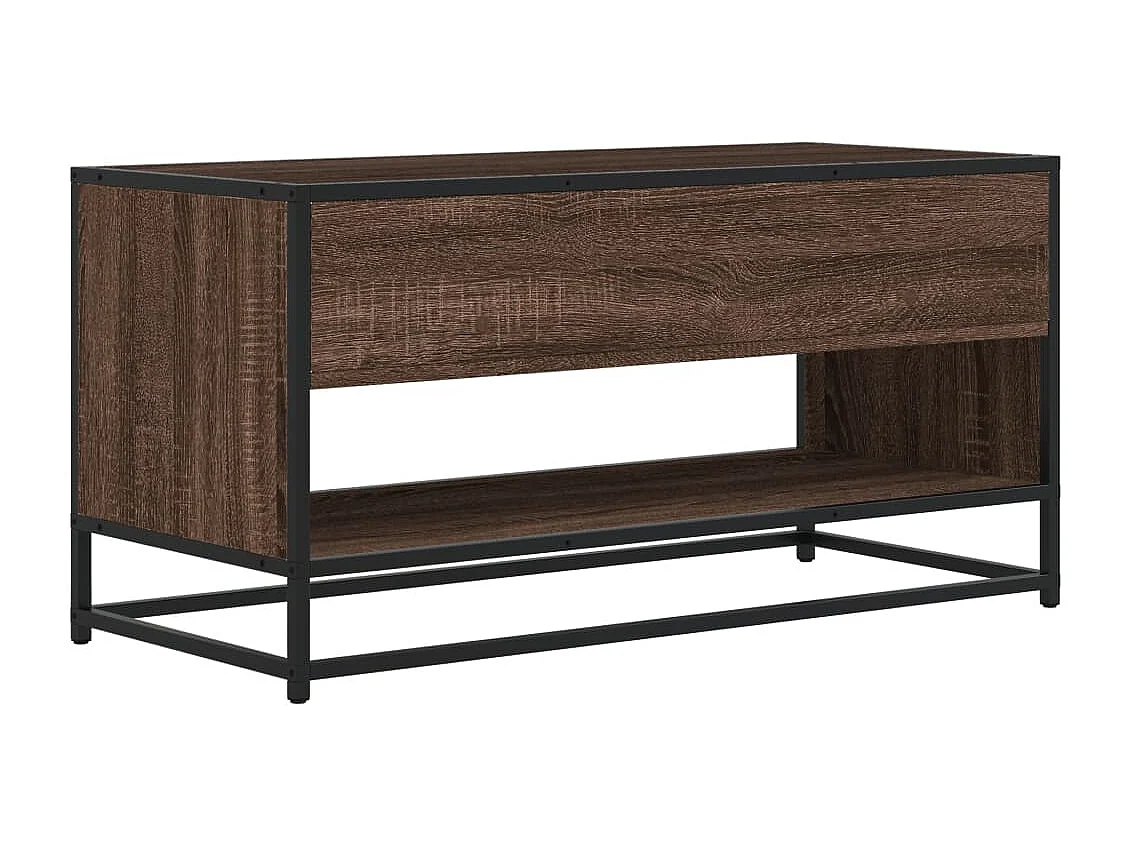 Tv-meubel 91x40x46 cm bewerkt hout metaal bruin eikenkleur