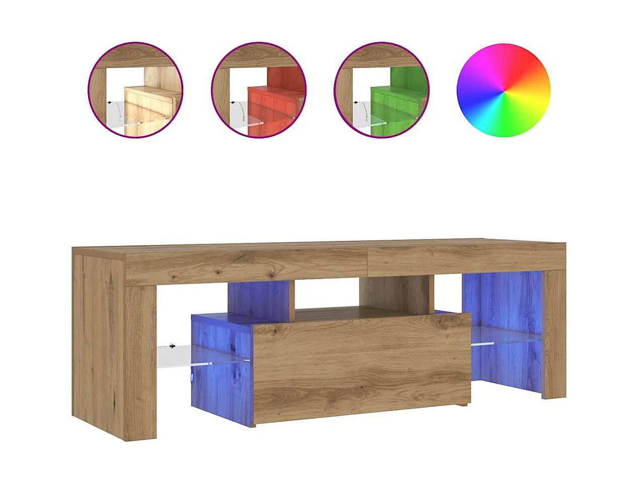 TV-Schrank mit LED Artisan-Eiche 120x36,5x40 cm Holzwerkstoff