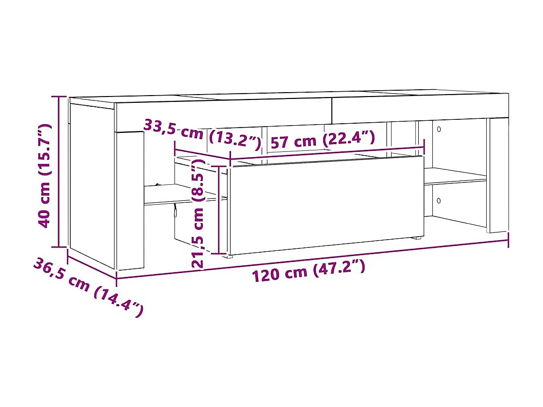 TV-Schrank mit LED Artisan-Eiche 120x36,5x40 cm Holzwerkstoff