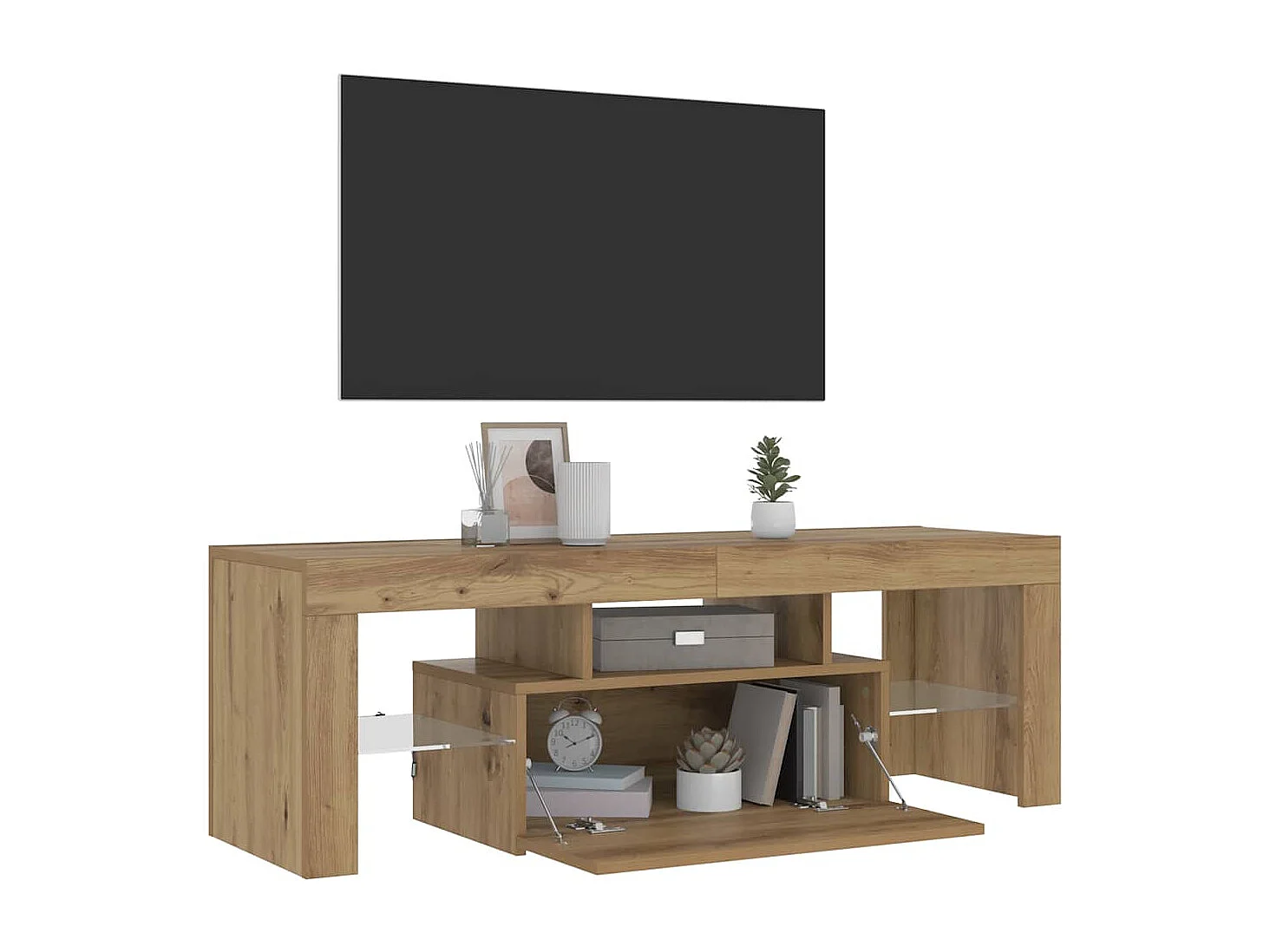TV-Schrank mit LED Artisan-Eiche 120x36,5x40 cm Holzwerkstoff