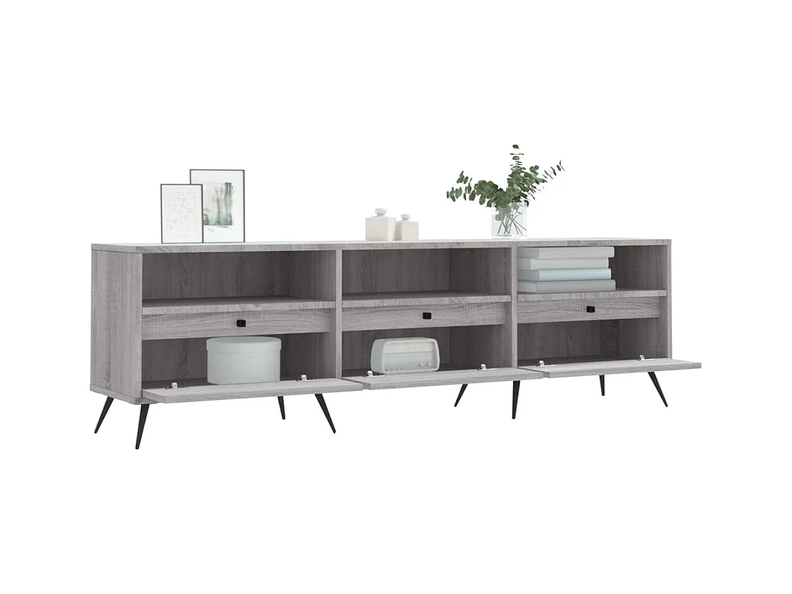 Mobile Porta TV Grigio Sonoma 150x30x44,5 cm Legno Multistrato