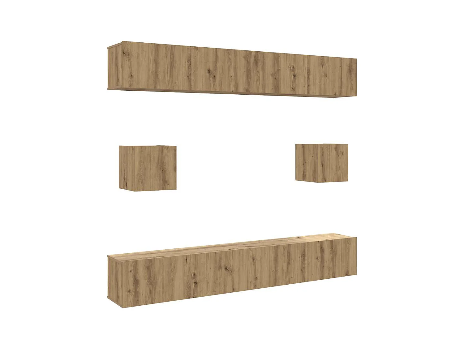 Ensemble de meuble TV mural 6 pcs chêne artisanal