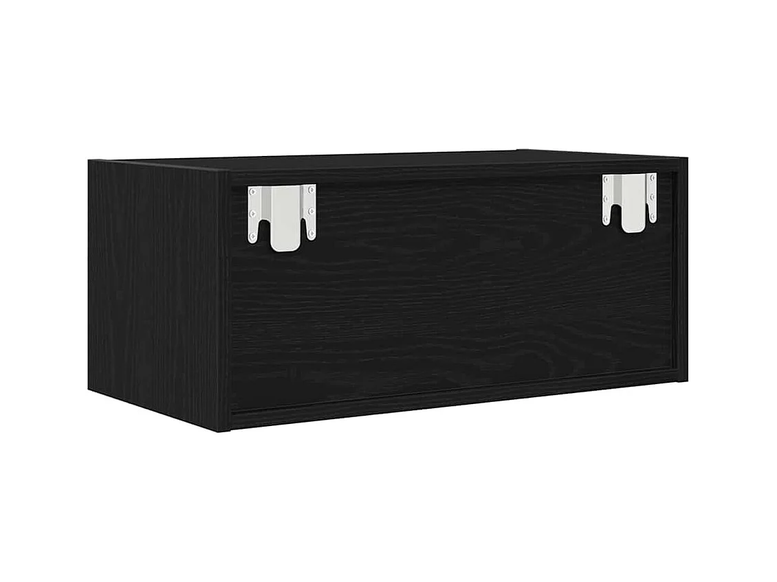 TV-Schrank Schwarz Eichen-Optik 60x31x25,5 cm Holzwerkstoff