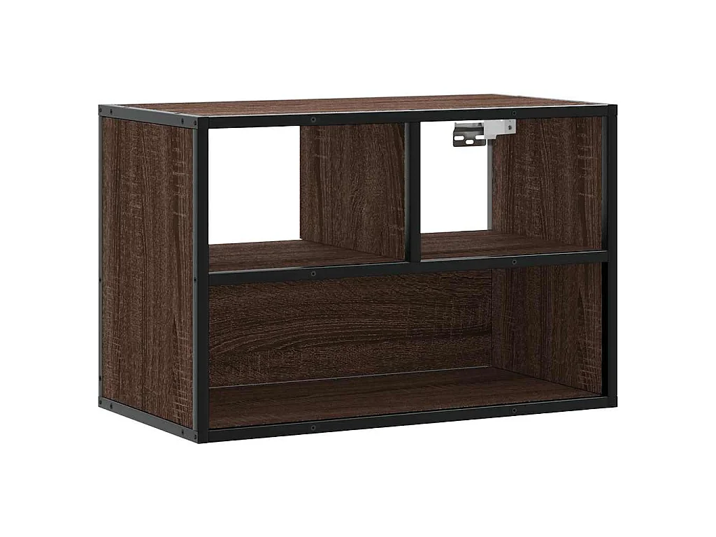 Meuble TV chêne brun 60x31x39,5 cm bois d'ingénierie et métal
