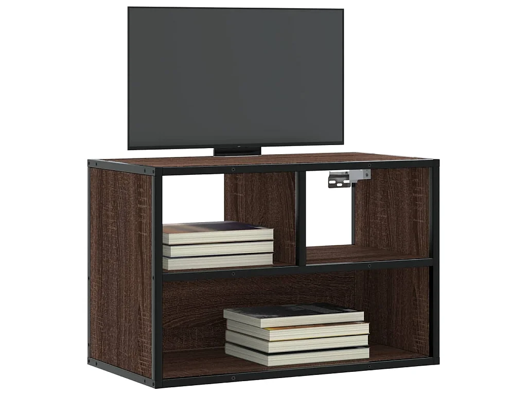 Meuble TV chêne brun 60x31x39,5 cm bois d'ingénierie et métal
