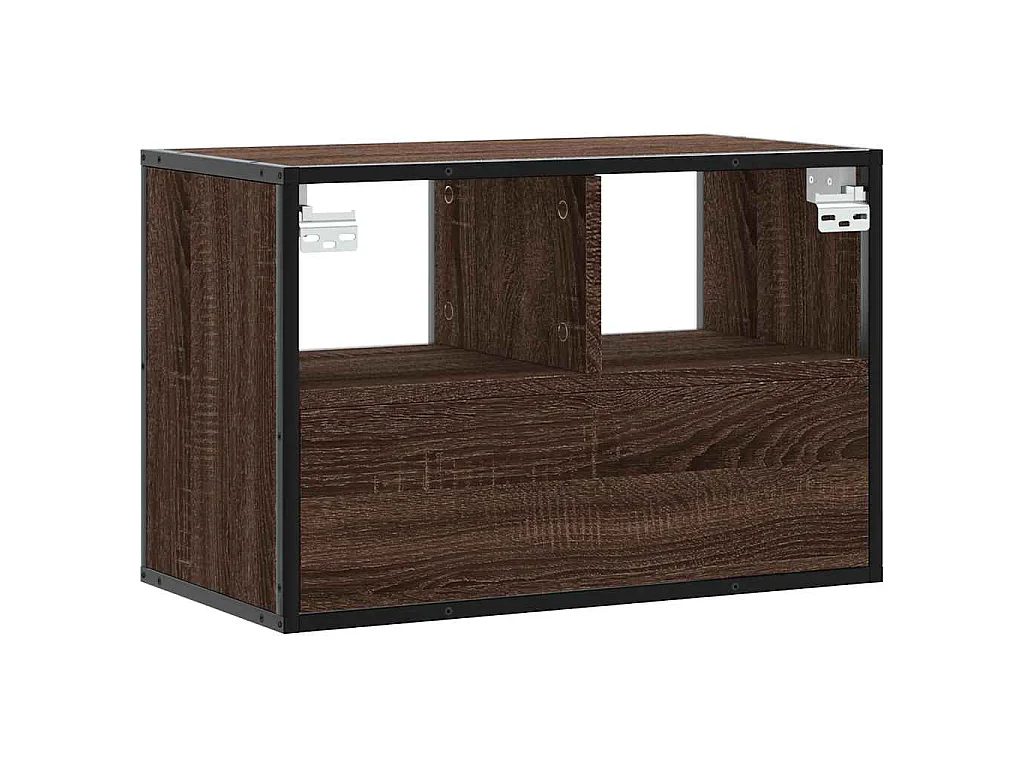 Meuble TV chêne brun 60x31x39,5 cm bois d'ingénierie et métal