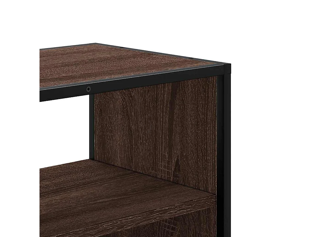 Meuble TV chêne brun 60x31x39,5 cm bois d'ingénierie et métal