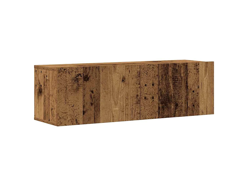 Set Mobile TV 3 pz Montato a Parete Legno Antico in Truciolato