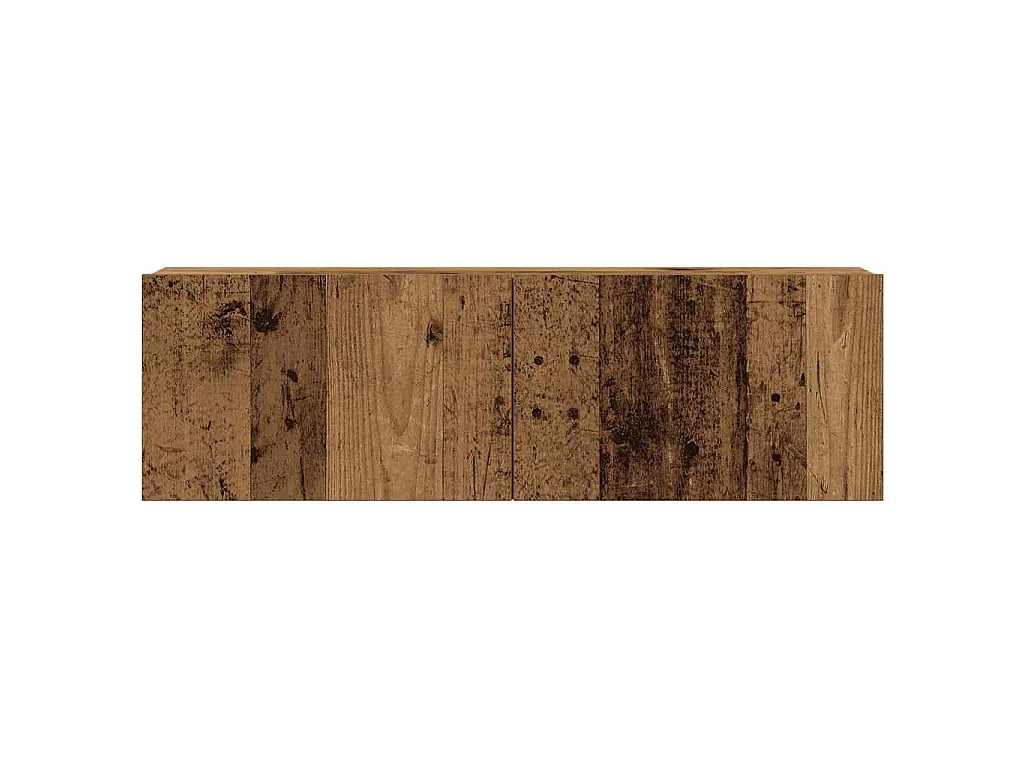 Set Mobile TV 3 pz Montato a Parete Legno Antico in Truciolato