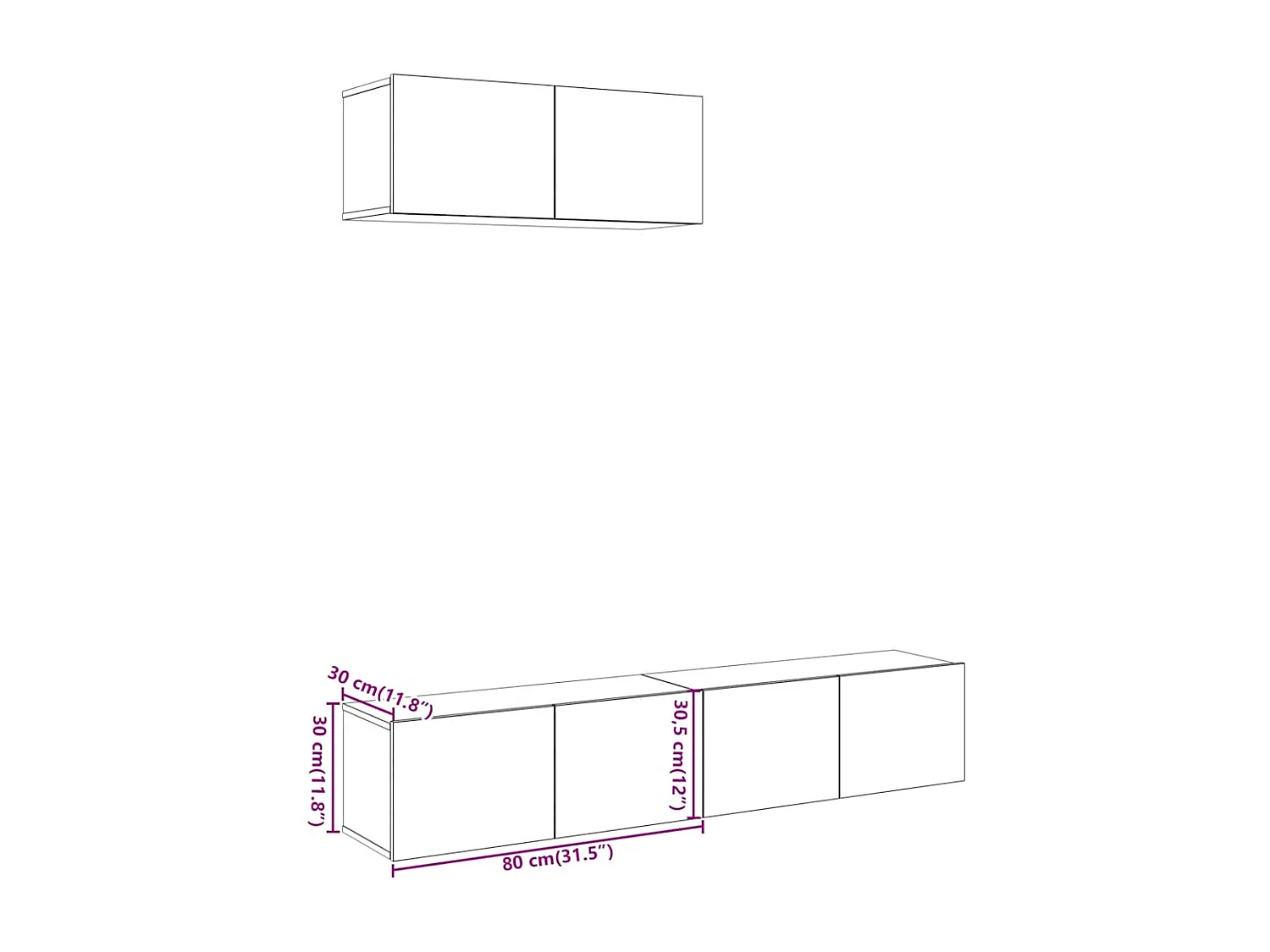 Ensemble de meuble TV mural 3 pcs chêne artisanal