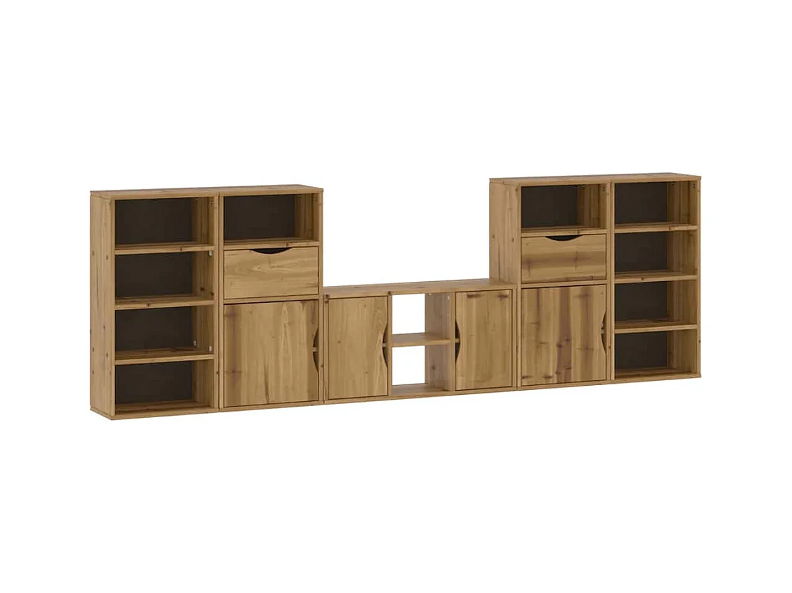 Meubles TV 5 pcs avec rangement ODDA bois de pin massif