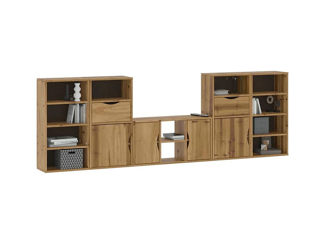 Meubles TV 5 pcs avec rangement ODDA bois de pin massif