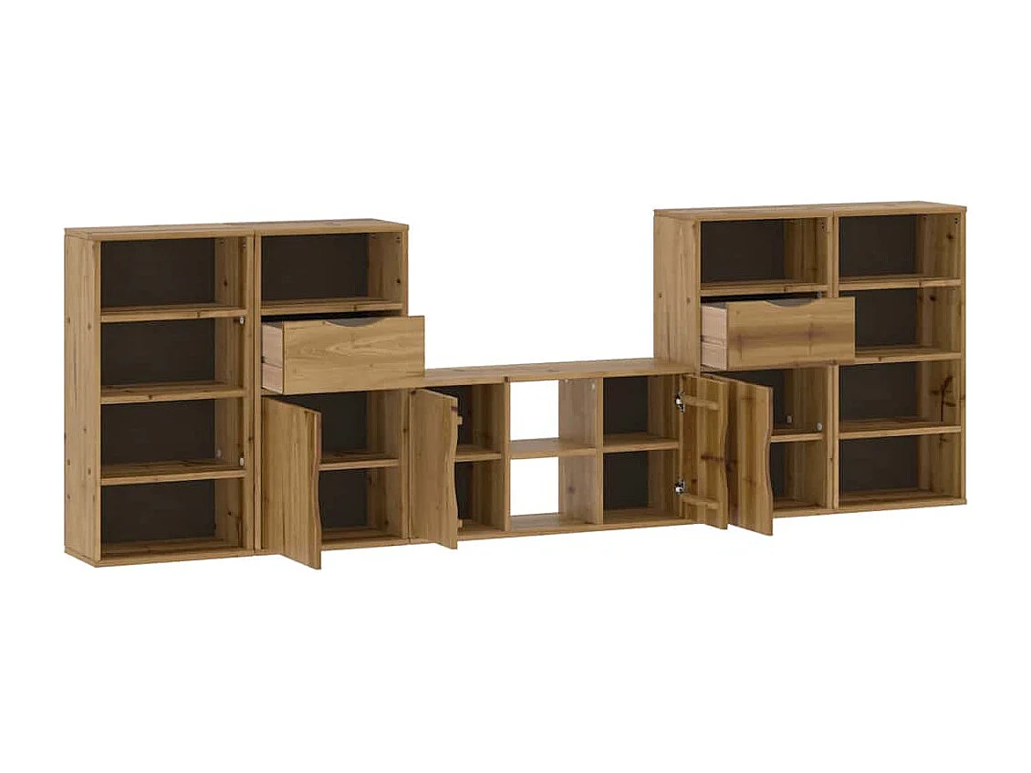 Meubles TV 5 pcs avec rangement ODDA bois de pin massif