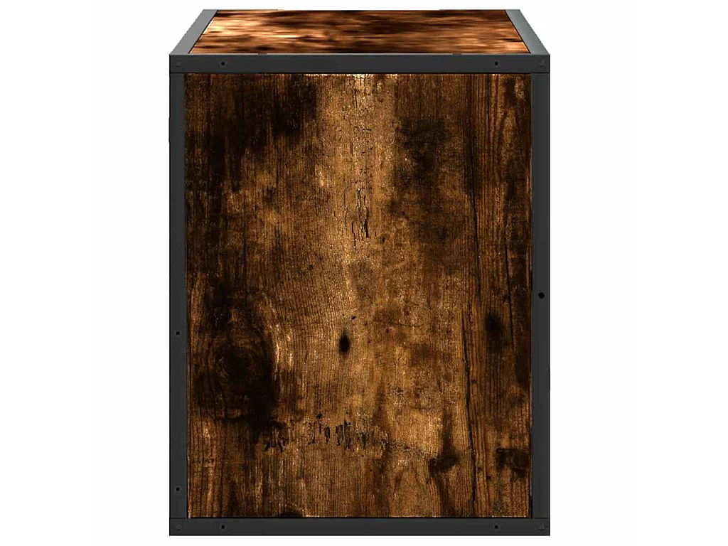 Meuble TV chêne fumé 80x31x39,5 cm bois d'ingénierie et métal