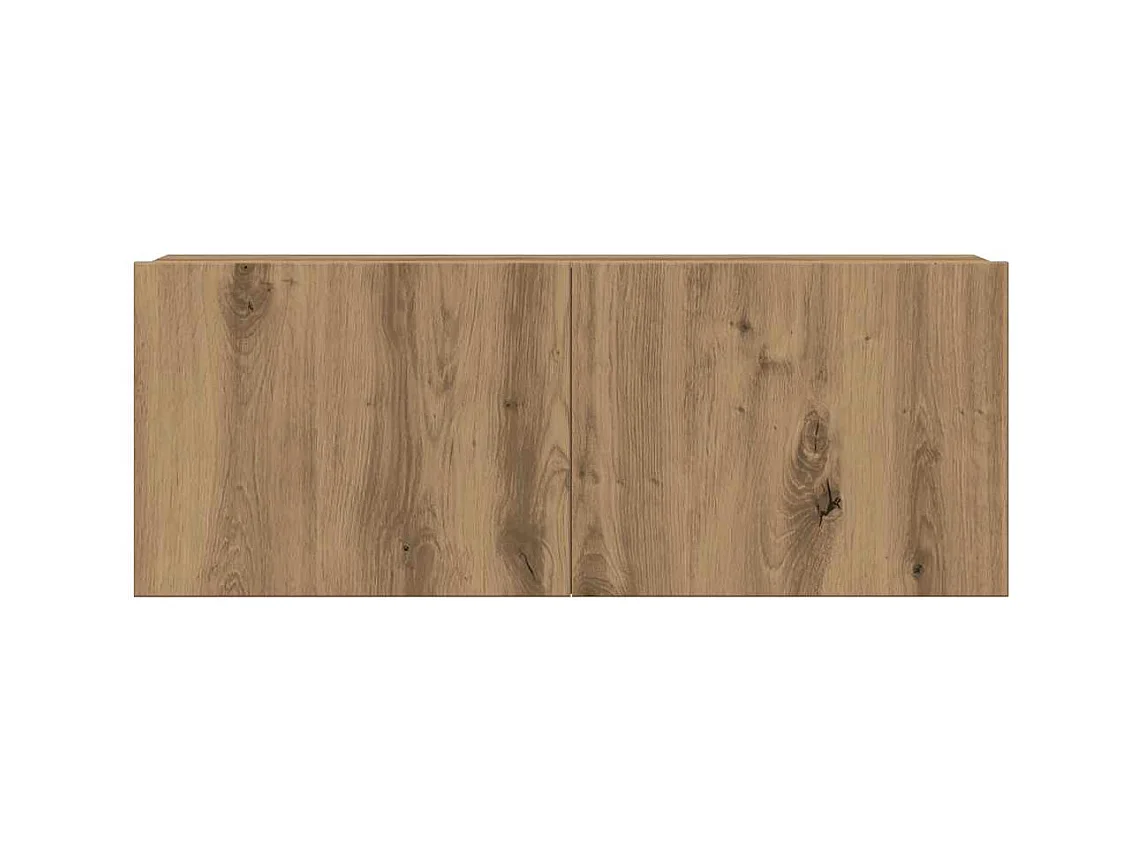 Conjunto de armário TV parede 4 pcs madeira carvalho artisiano