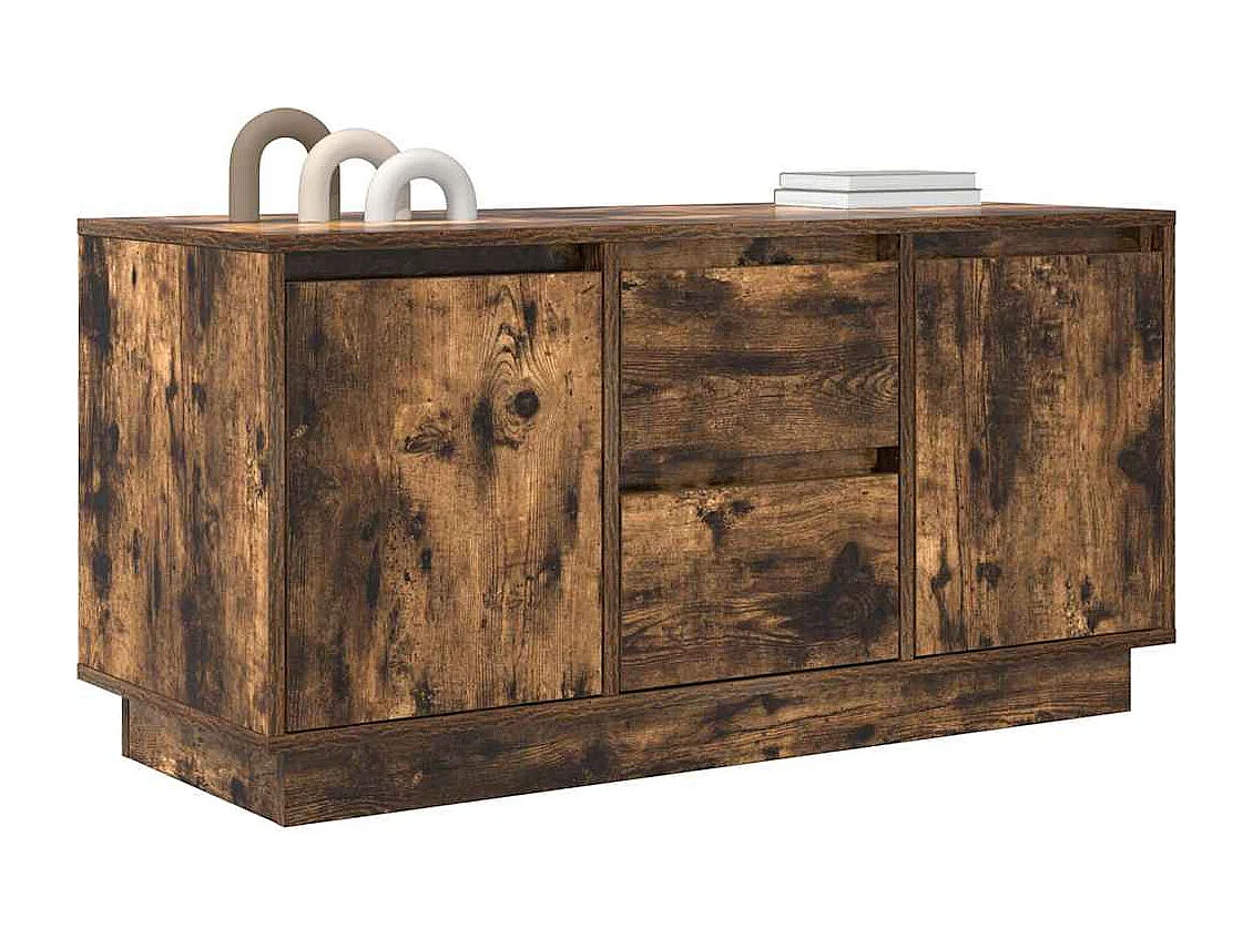 Tv-meubel met LED-verlichting 100x41x50 cm gerookt eikenkleurig