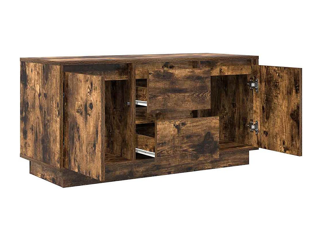 Tv-meubel met LED-verlichting 100x41x50 cm gerookt eikenkleurig