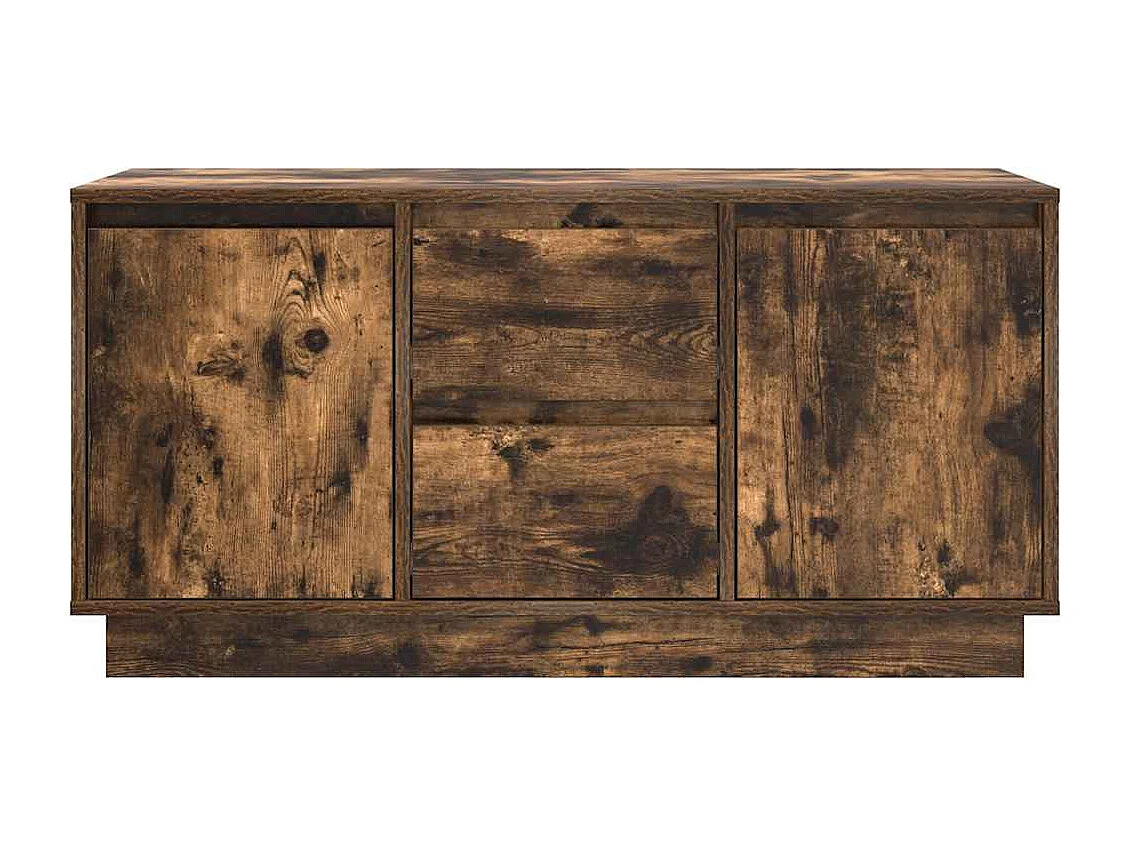 Tv-meubel met LED-verlichting 100x41x50 cm gerookt eikenkleurig