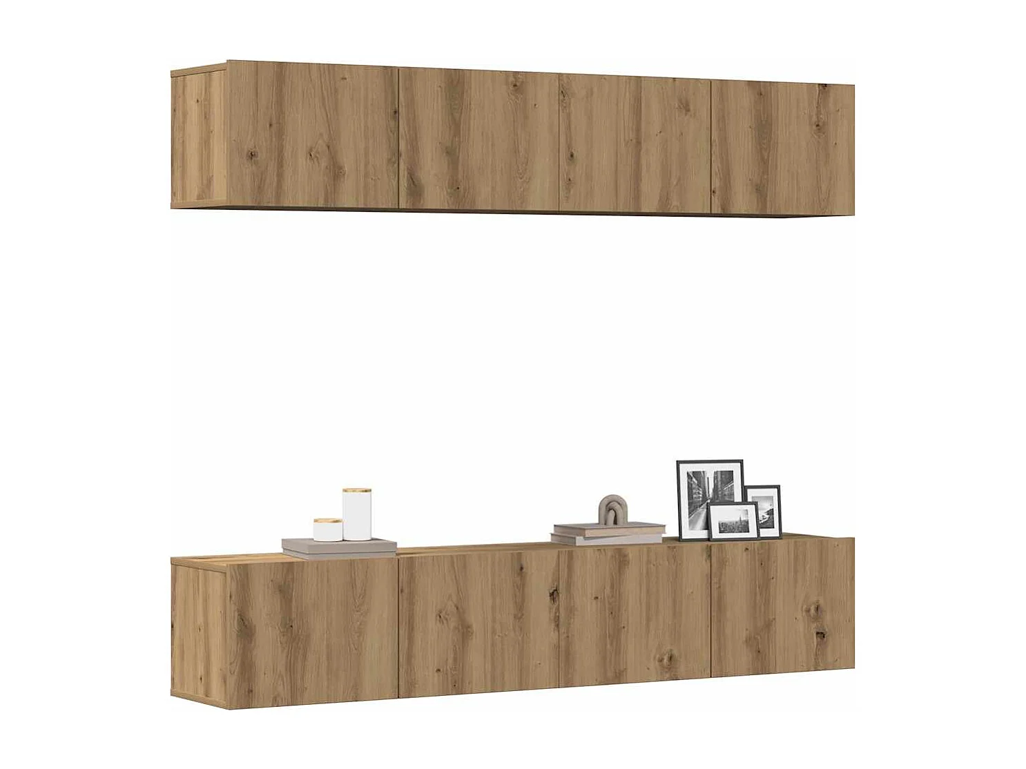 Meubles TV muraux 4 pcs chêne artisanal bois d'ingénierie