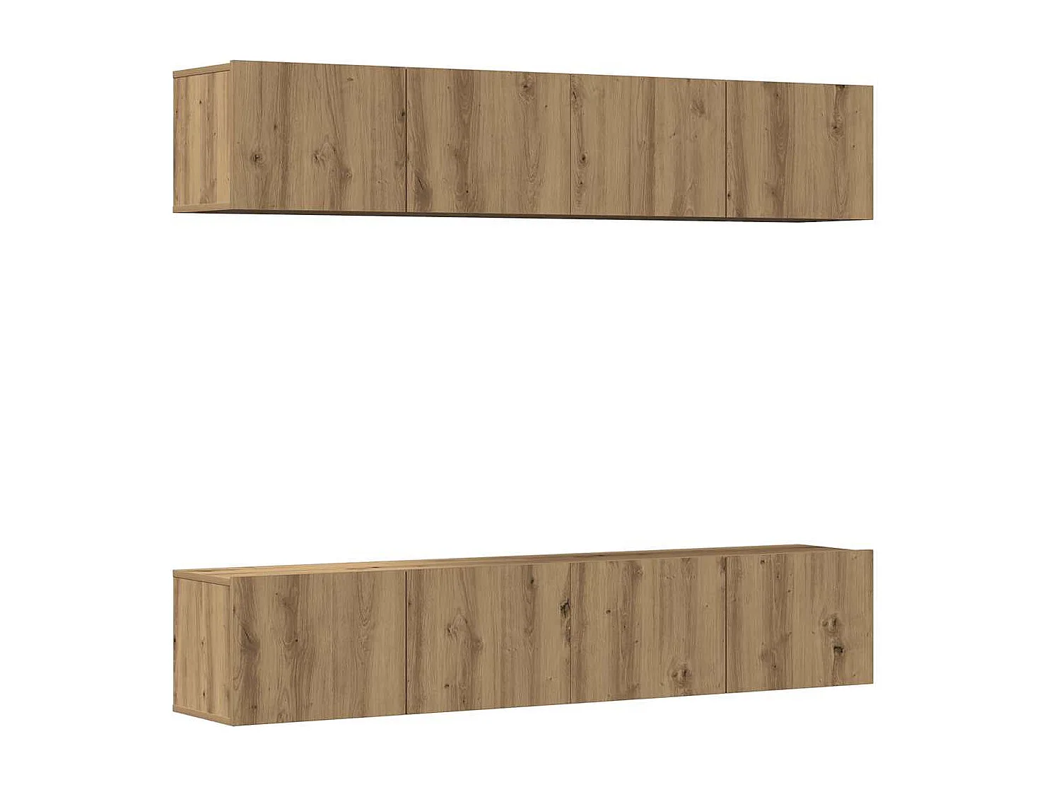 Meubles TV muraux 4 pcs chêne artisanal bois d'ingénierie