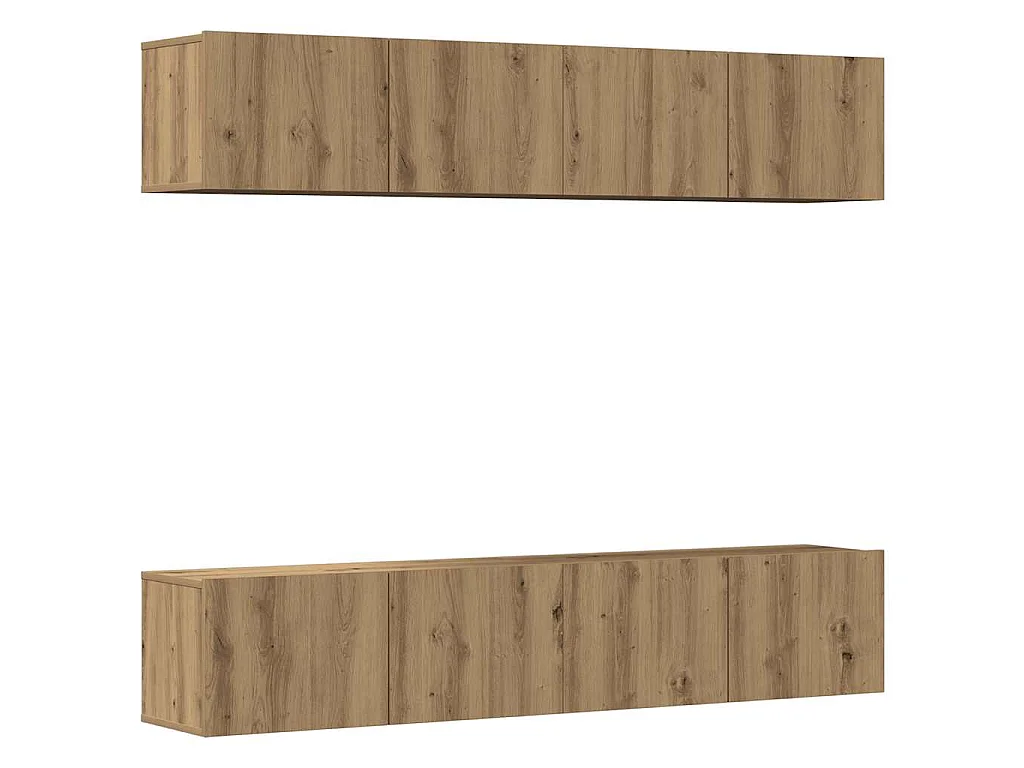 Meubles TV muraux 4 pcs chêne artisanal bois d'ingénierie