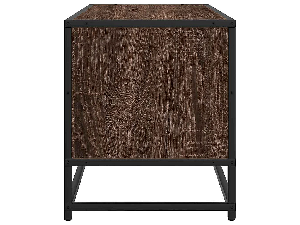 Meuble TV chêne marron 100x34,5x40cm bois d'ingénierie et métal