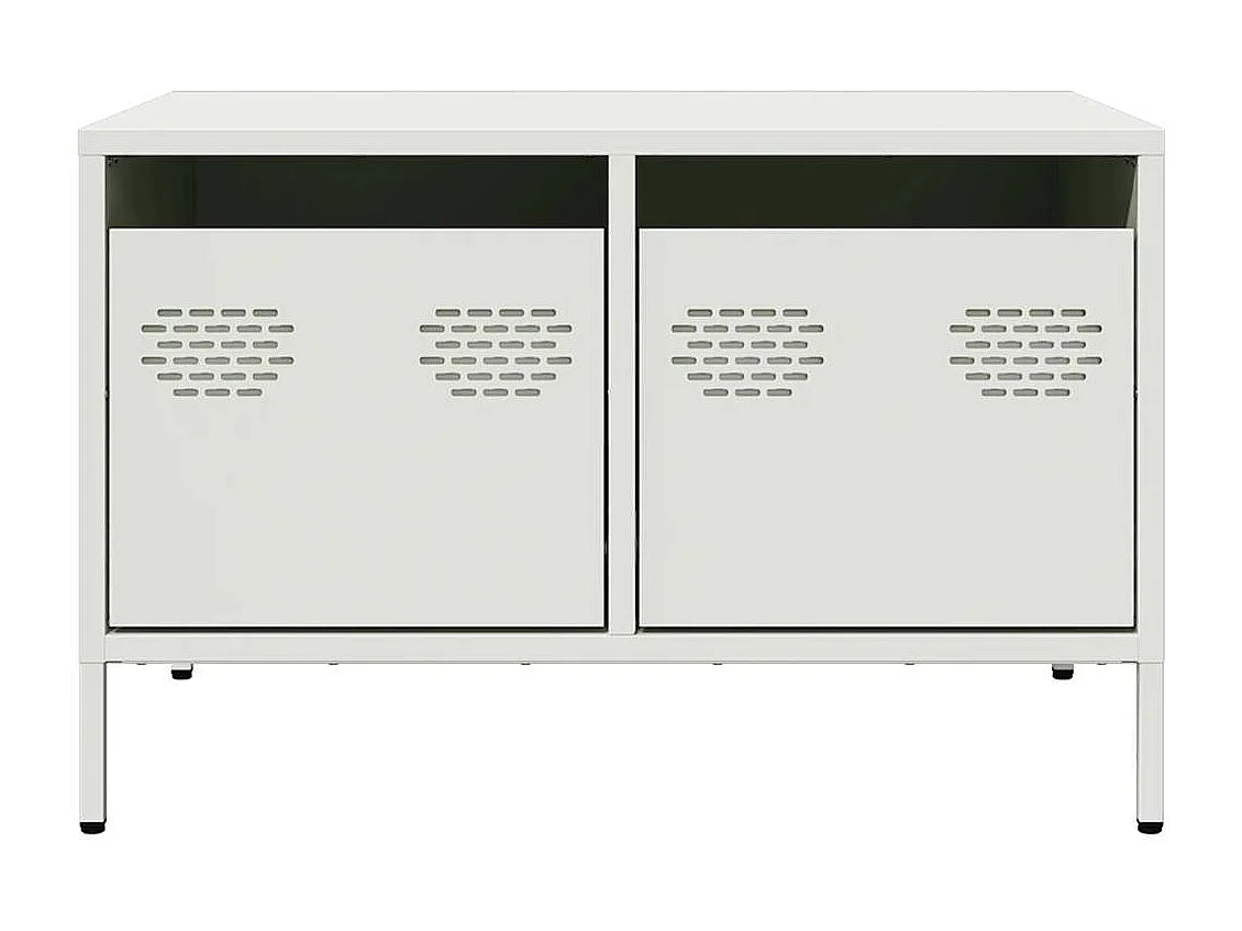 Meuble TV blanc 68x50x43,5 cm acier laminé à froid