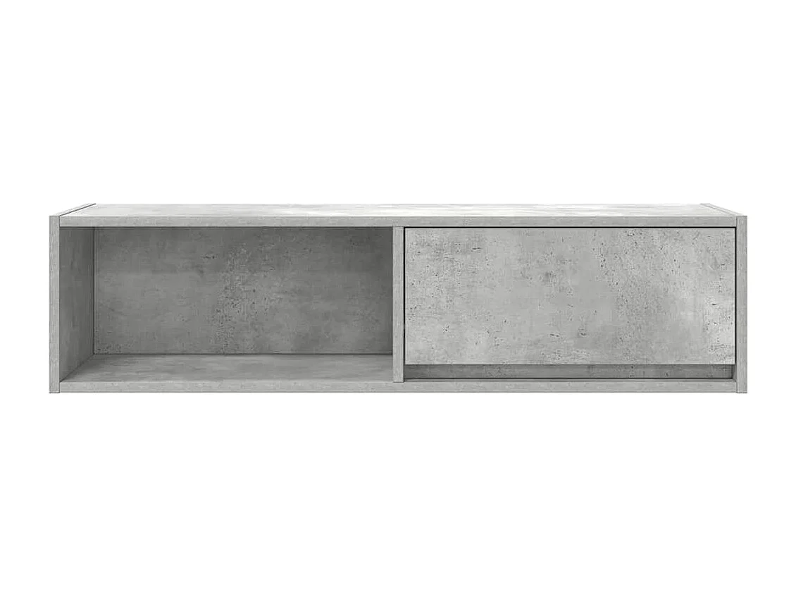Meuble TV gris béton 100x31x25,5 cm bois d'ingénierie
