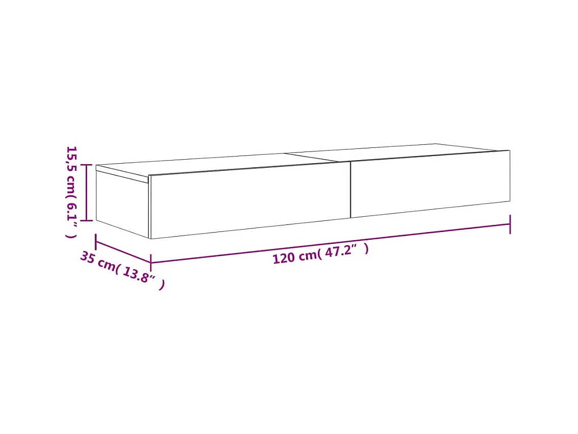 Meubles TV avec éclairage LED 2 pcs chêne sonoma 60x35x15,5 cm