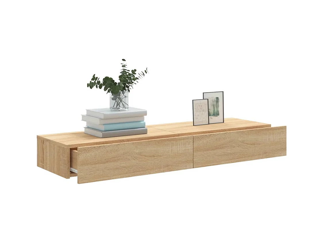 Meubles TV avec éclairage LED 2 pcs chêne sonoma 60x35x15,5 cm