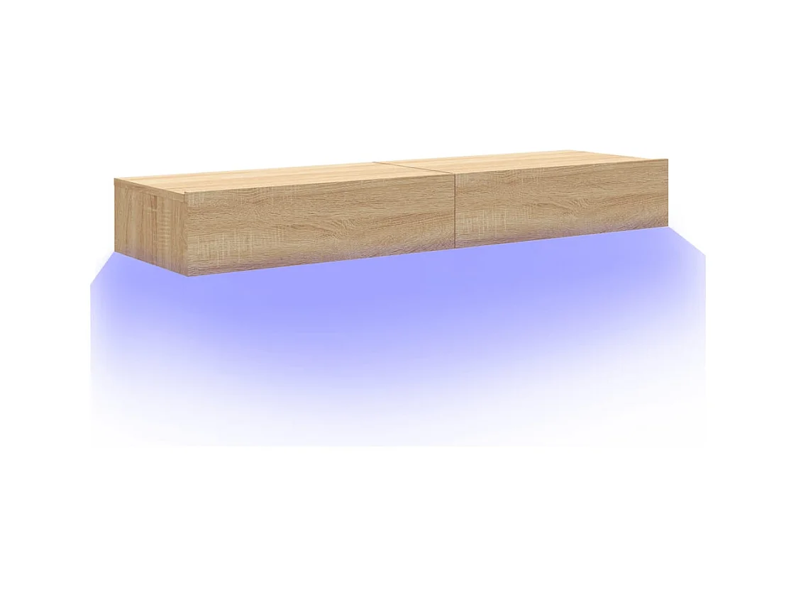 Meubles TV avec éclairage LED 2 pcs chêne sonoma 60x35x15,5 cm