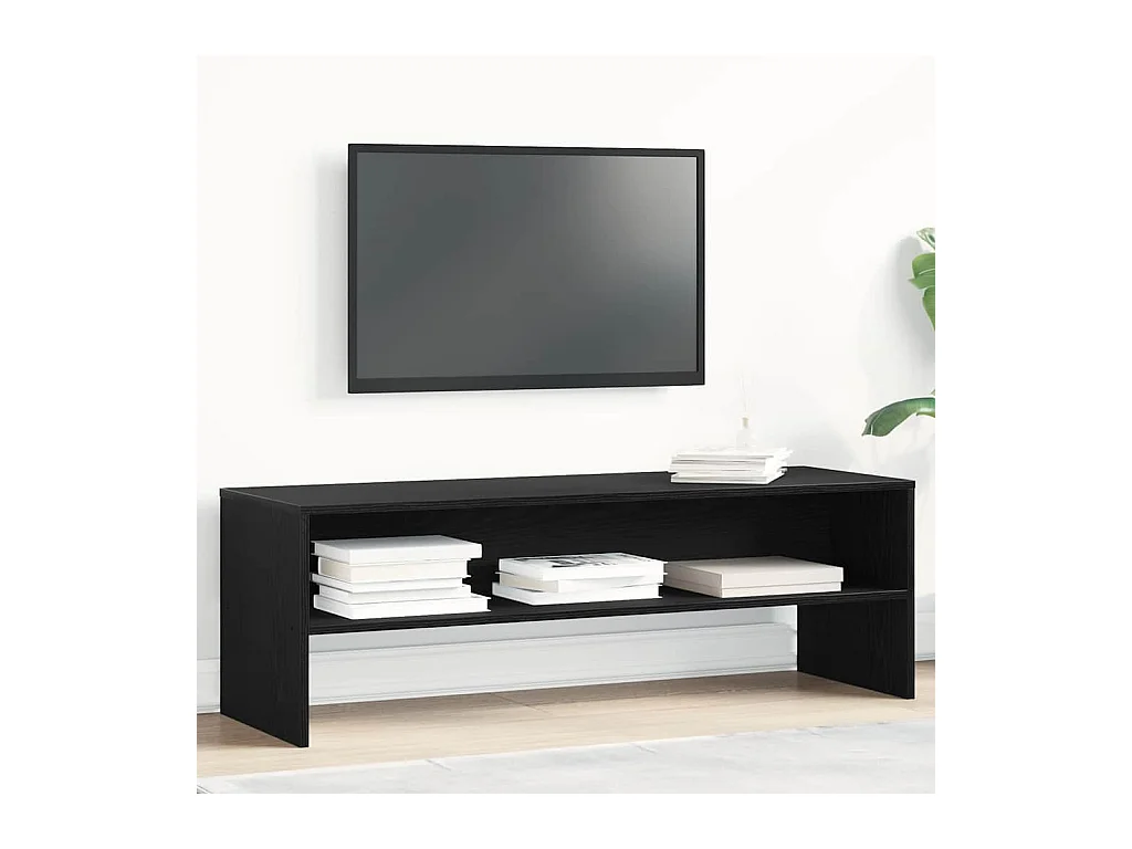 Meuble TV chêne noir 120x40x40 cm bois d'ingénierie
