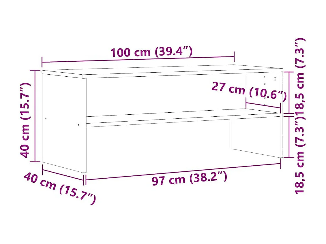 TV-Regal Artisan-Eiche 100x40x40 cm Holzwerkstoff