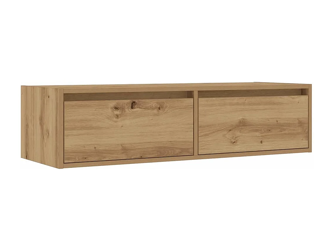 Tv-meubel met LED-verlichting 100X35,5x25 cm artisanaal eiken