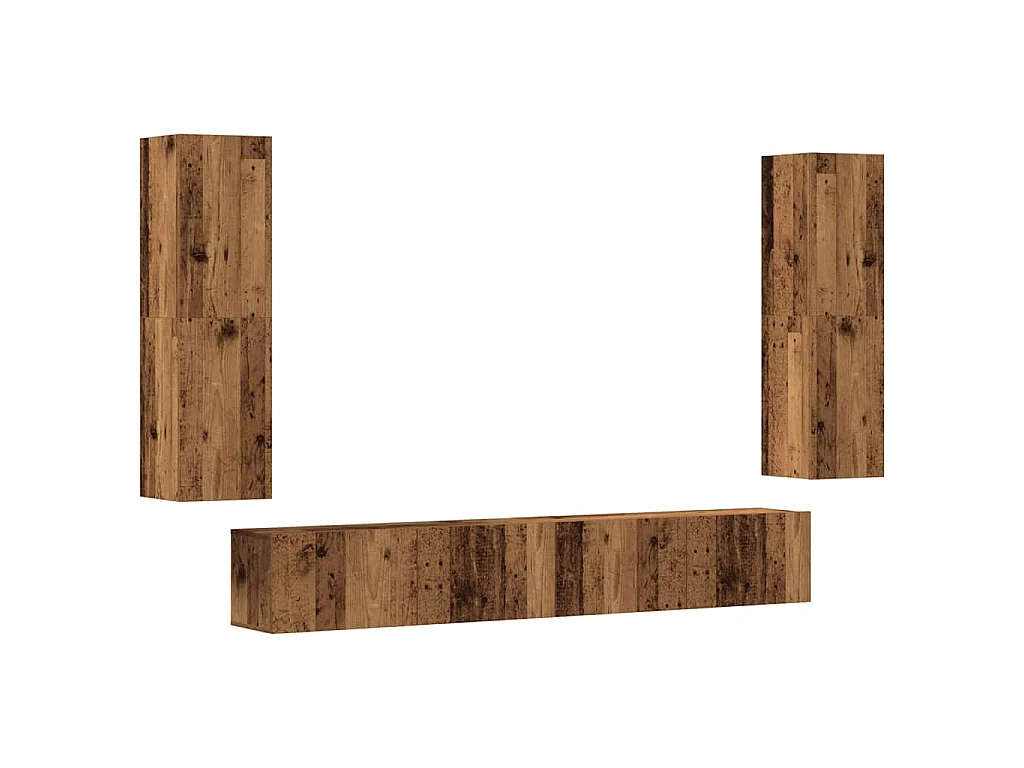 Meubles TV muraux 4 pcs vieux bois bois d'ingénierie