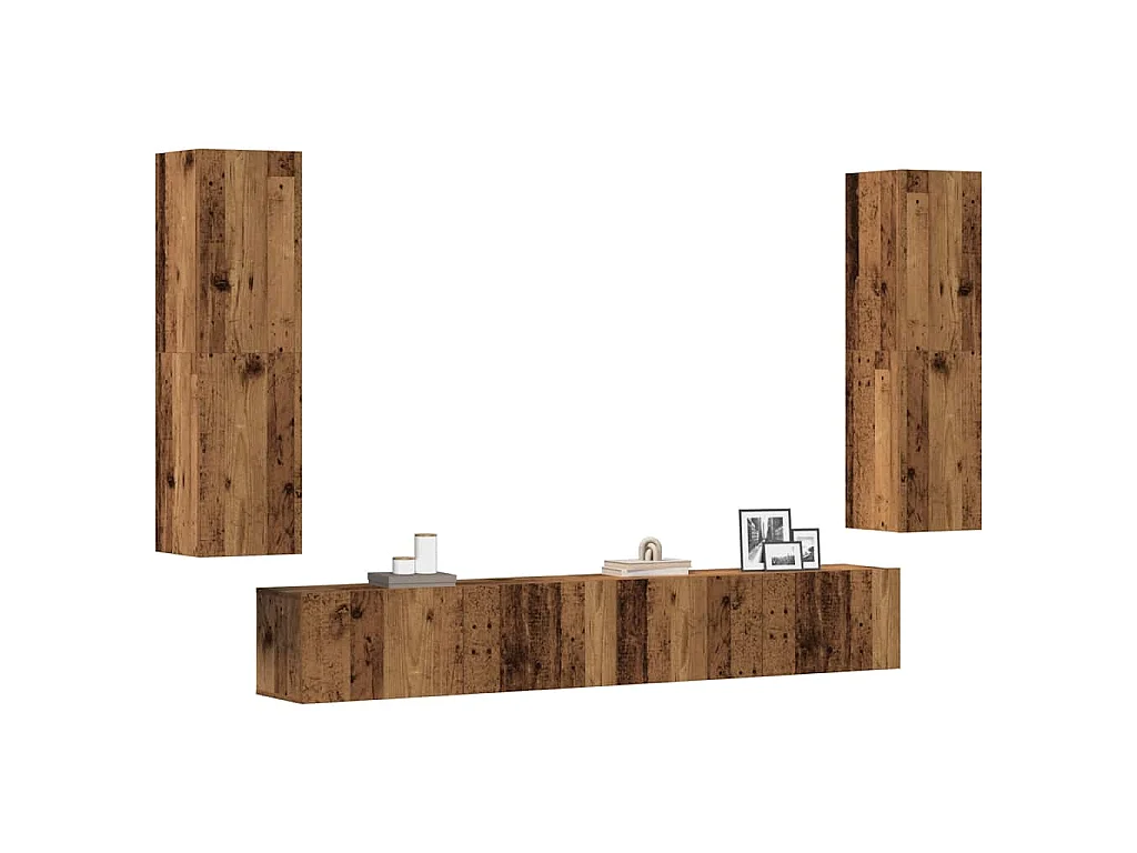 Meubles TV muraux 4 pcs vieux bois bois d'ingénierie