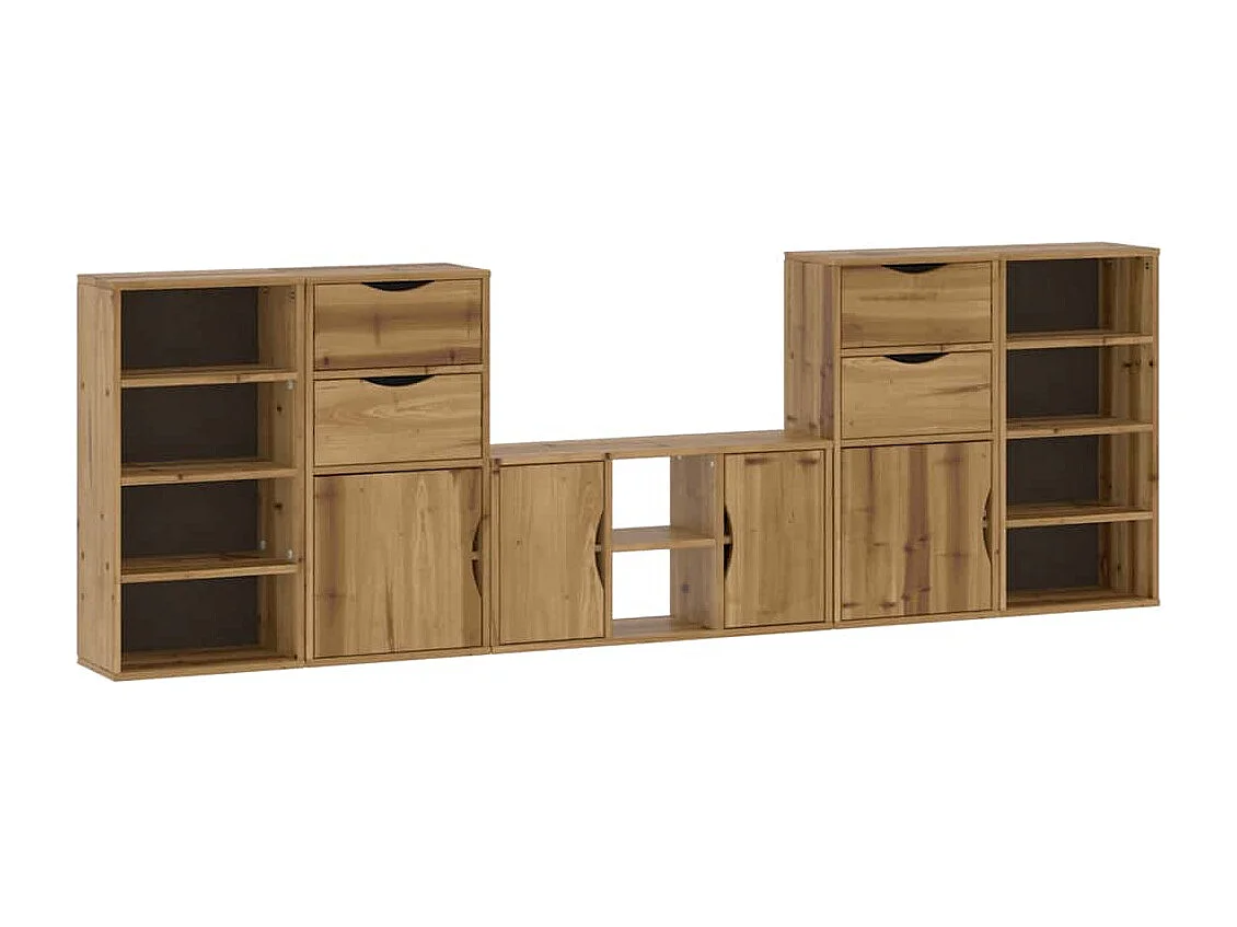 Meubles TV 5 pcs avec rangement ODDA bois de pin massif