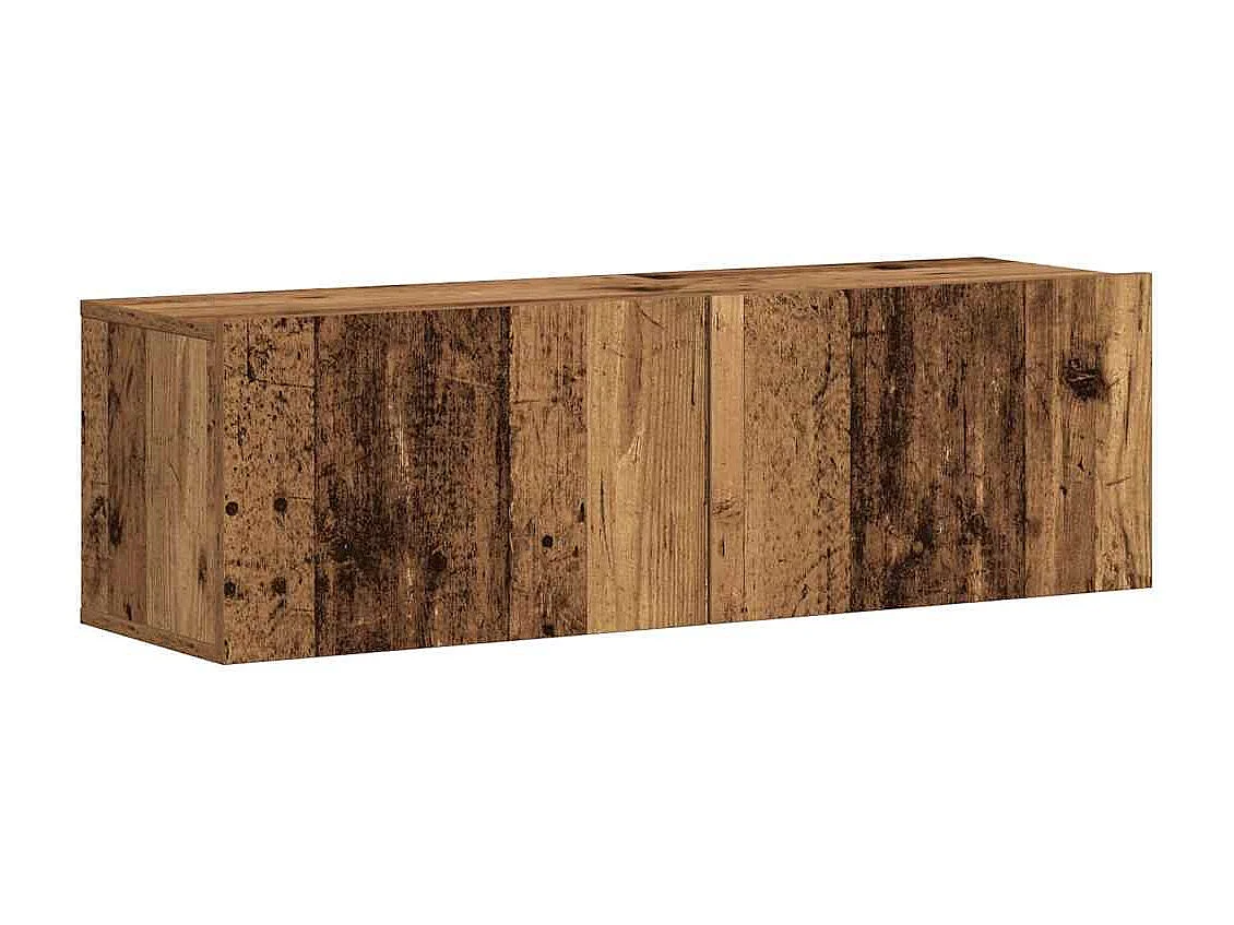 armários de TV montados na parede 3 pcs madeira velha