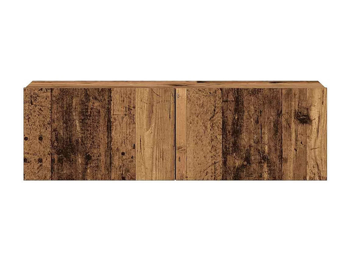 armários de TV montados na parede 3 pcs madeira velha